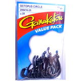 Gamakatsu OCTOPUS CIRCLE Black Hooks Value 25 pack